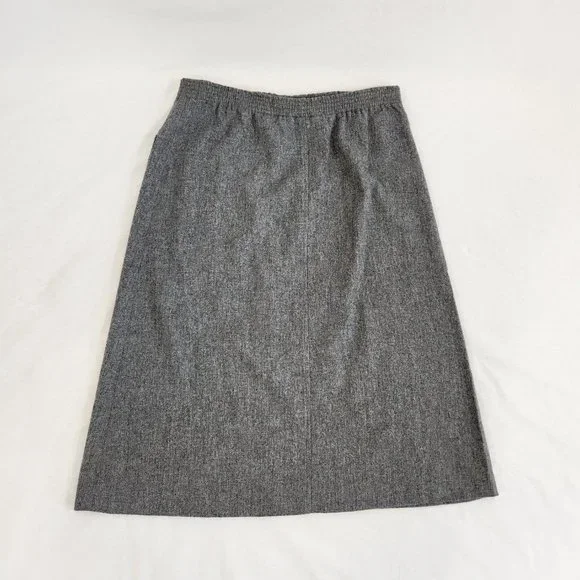 Vintage SUMMIT SPORTWEAR Minimalist Academia Wool Blend Gray Midi Skirt Size 10. - Picture 6 of 16